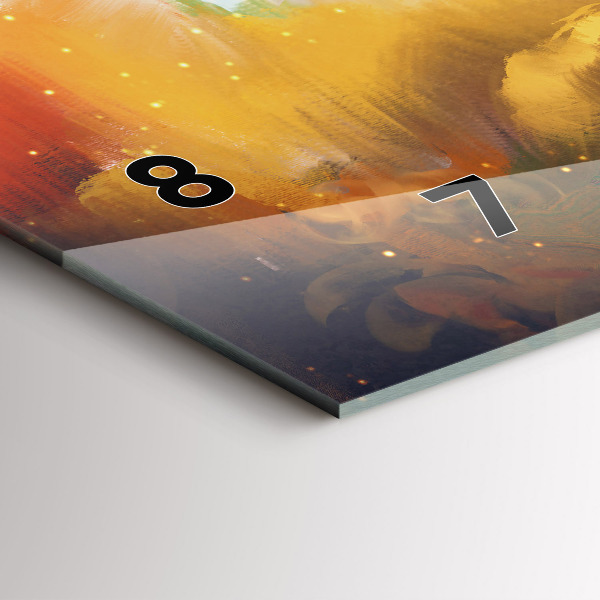 Glass wall clock rectangular Abstract painting