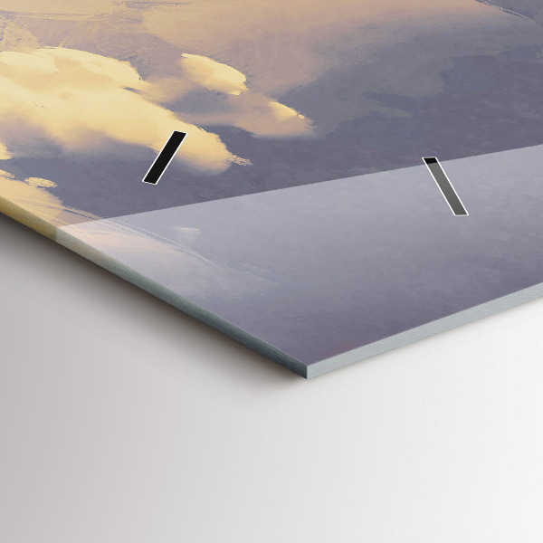 Glass wall clock rectangular Paper ships