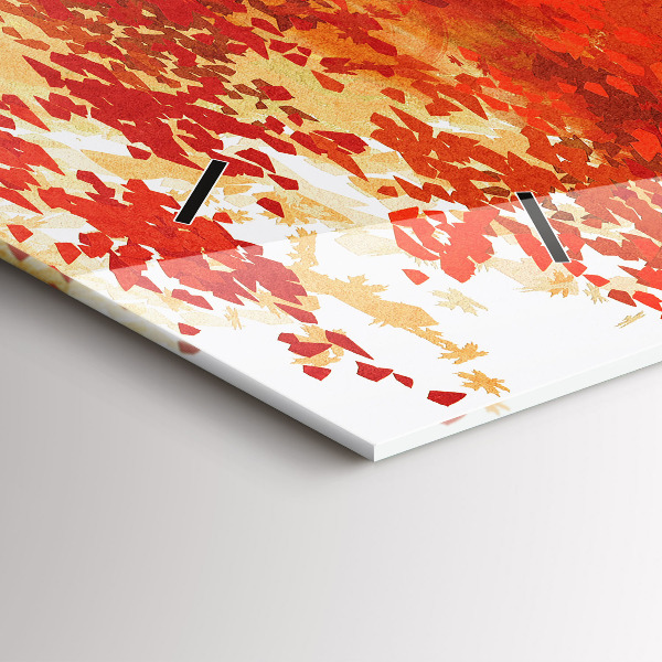 Glass wall clock rectangular Bride in autumn