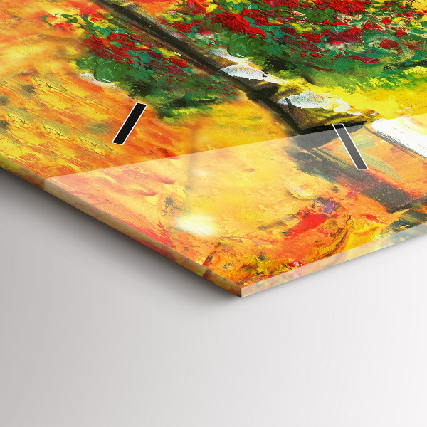 Glass wall clock rectangular Venice Rialto Bridge