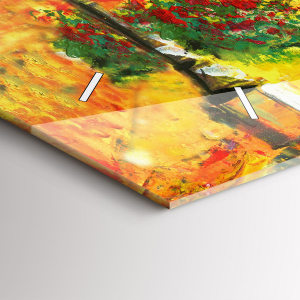 Glass wall clock rectangular Venice Rialto Bridge