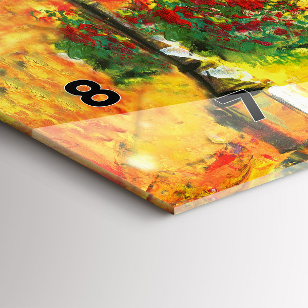 Glass wall clock rectangular Venice Rialto Bridge