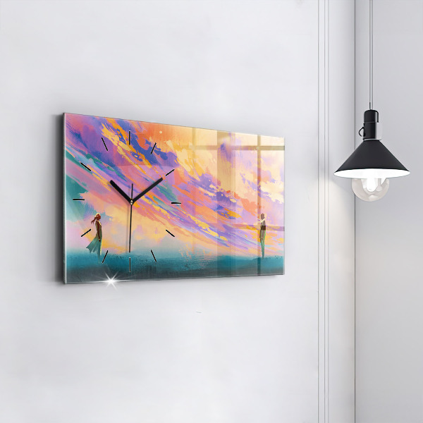 Glass wall clock rectangular Platonic love