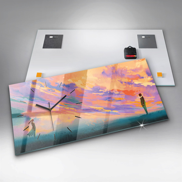 Glass wall clock rectangular Platonic love