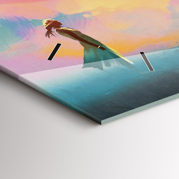 Glass wall clock rectangular Platonic love