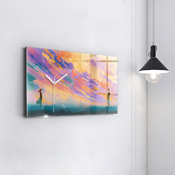 Glass wall clock rectangular Platonic love