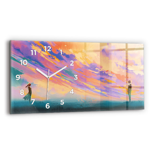Glass wall clock rectangular Platonic love