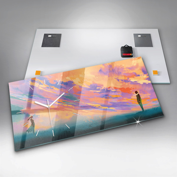 Glass wall clock rectangular Platonic love