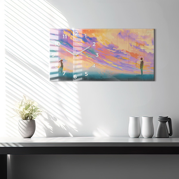 Glass wall clock rectangular Platonic love