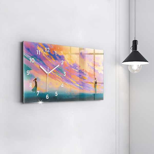 Glass wall clock rectangular Platonic love