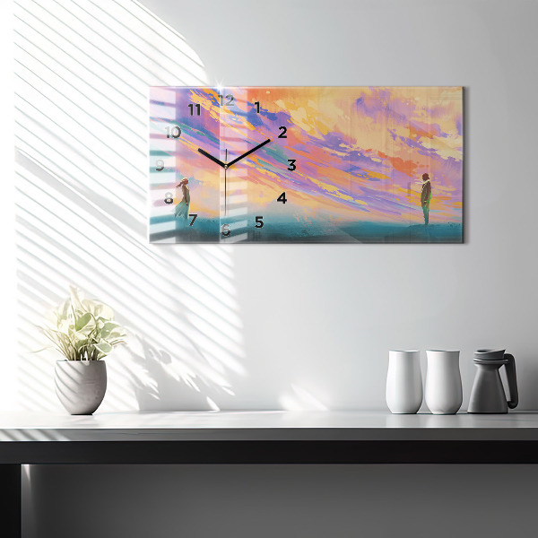 Glass wall clock rectangular Platonic love