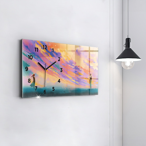 Glass wall clock rectangular Platonic love