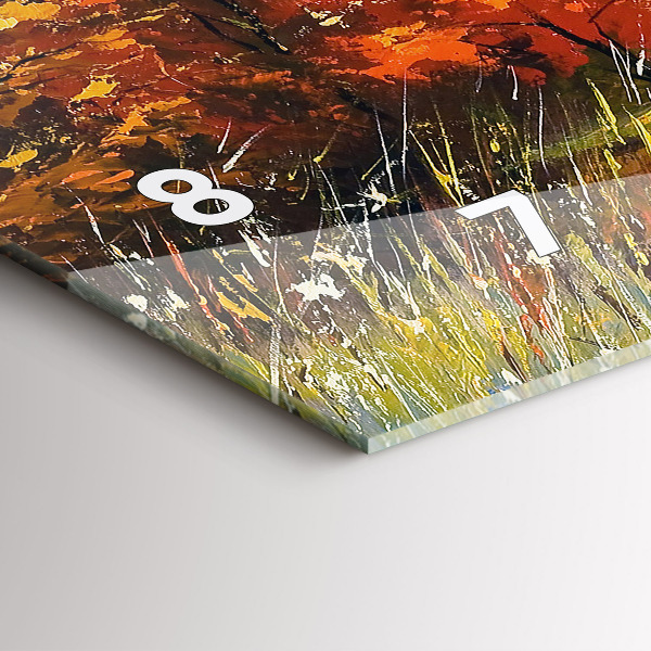 Glass wall clock rectangular Autumn landscape with a river