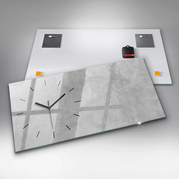 Glass wall clock rectangular Stone wall