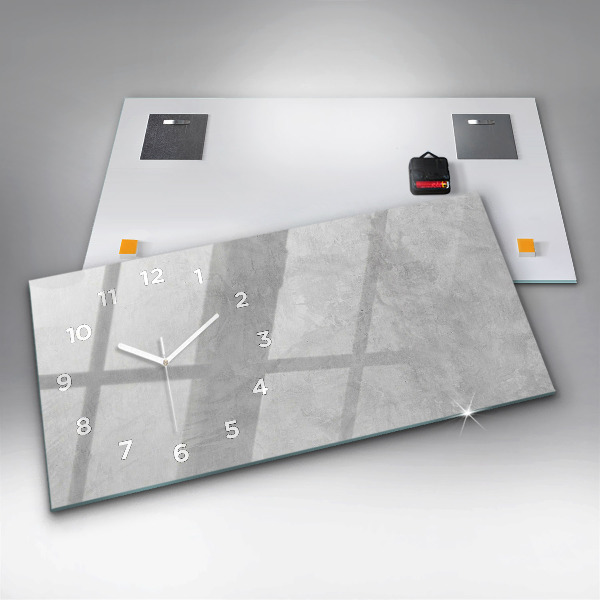 Glass wall clock rectangular Stone wall
