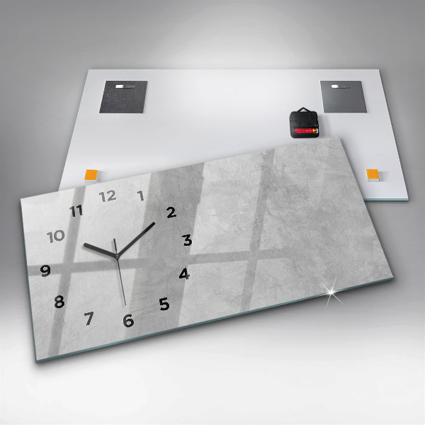 Glass wall clock rectangular Stone wall