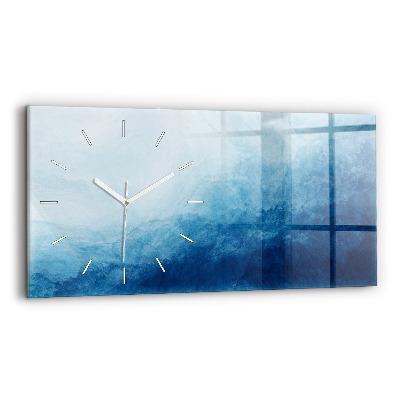 Glass wall clock rectangular Abstraction water