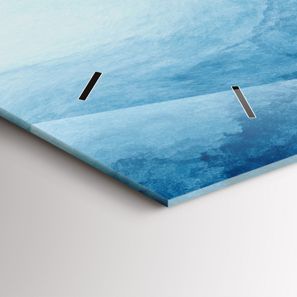 Glass wall clock rectangular Abstraction water