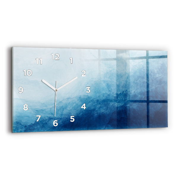 Glass wall clock rectangular Abstraction water