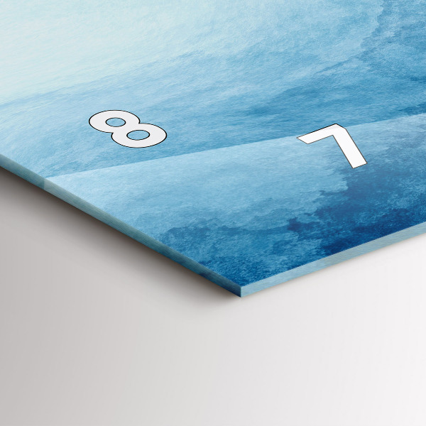 Glass wall clock rectangular Abstraction water