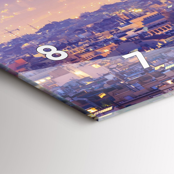 Glass wall clock rectangular View of Barcelona