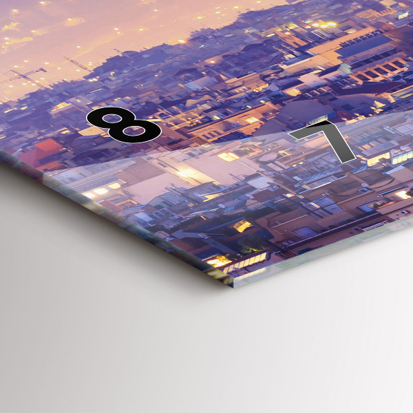 Glass wall clock rectangular View of Barcelona