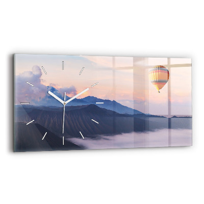 Glass wall clock rectangular Beautiful Landscape