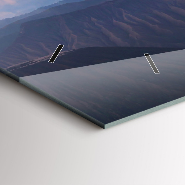 Glass wall clock rectangular Beautiful Landscape