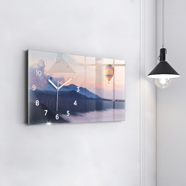 Glass wall clock rectangular Beautiful Landscape