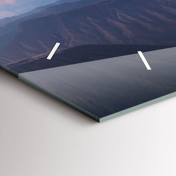 Glass wall clock rectangular Beautiful Landscape