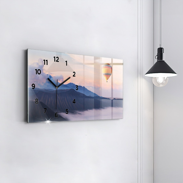 Glass wall clock rectangular Beautiful Landscape