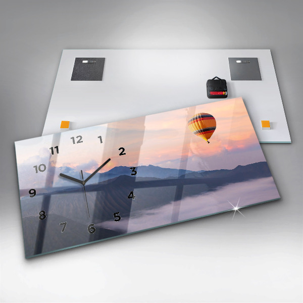 Glass wall clock rectangular Beautiful Landscape