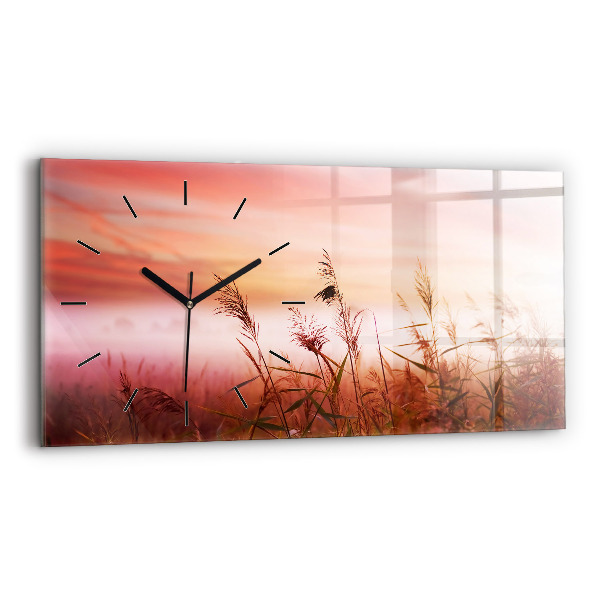 Glass wall clock rectangular Foggy morning