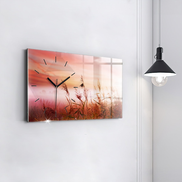Glass wall clock rectangular Foggy morning