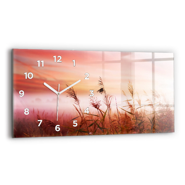 Glass wall clock rectangular Foggy morning