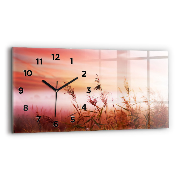 Glass wall clock rectangular Foggy morning