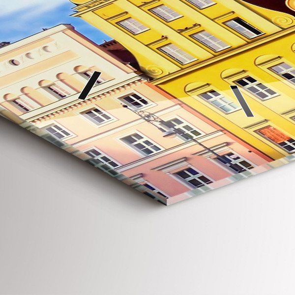 Glass wall clock rectangular Wroclaw - Old Town