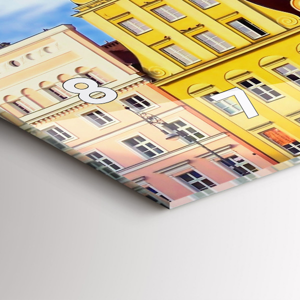Glass wall clock rectangular Wroclaw - Old Town