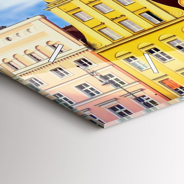 Glass wall clock rectangular Wroclaw - Old Town