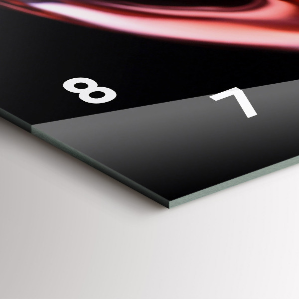 Glass wall clock rectangular Glass of wine