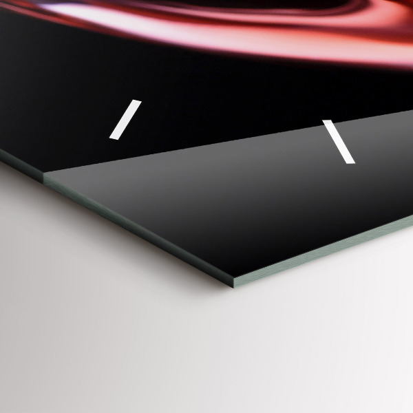 Glass wall clock rectangular Glass of wine