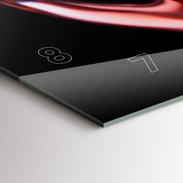 Glass wall clock rectangular Glass of wine