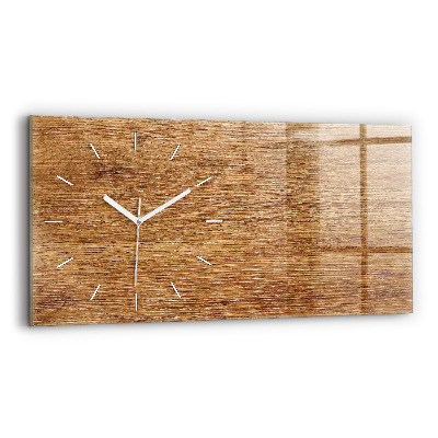 Glass wall clock rectangular Light wood