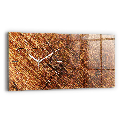 Glass wall clock rectangular Decorative wood