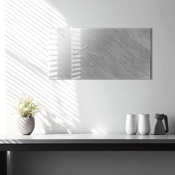 Glass wall clock rectangular Metal wall