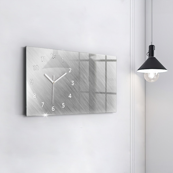 Glass wall clock rectangular Metal wall
