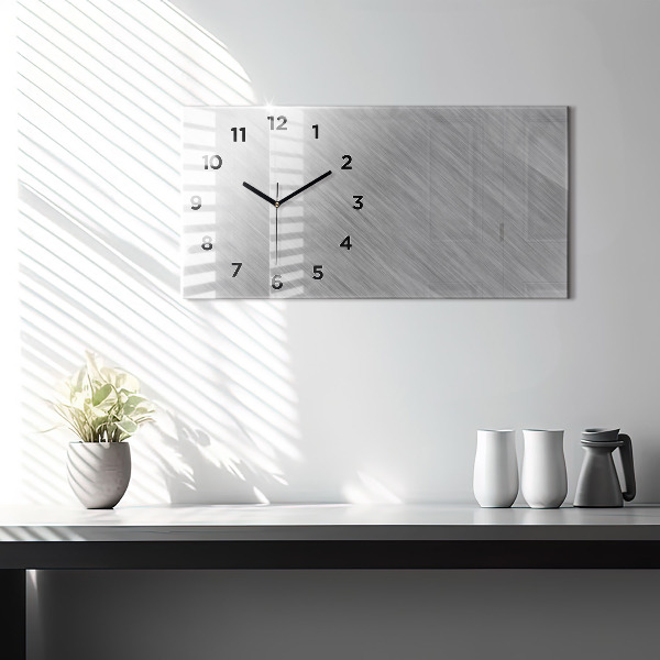 Glass wall clock rectangular Metal wall