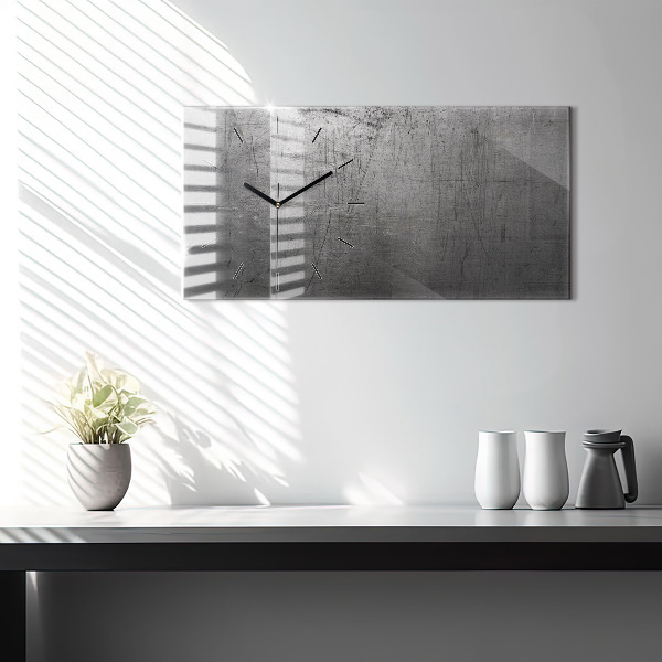 Glass wall clock rectangular Metal wall