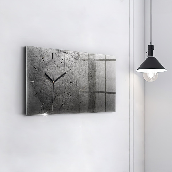 Glass wall clock rectangular Metal wall
