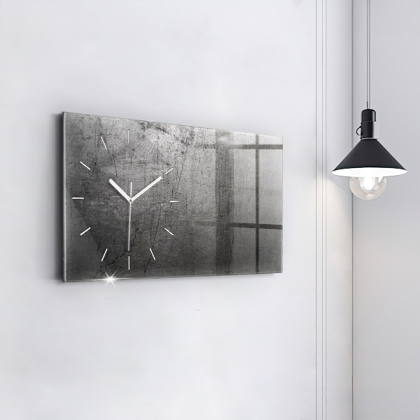 Glass wall clock rectangular Metal wall